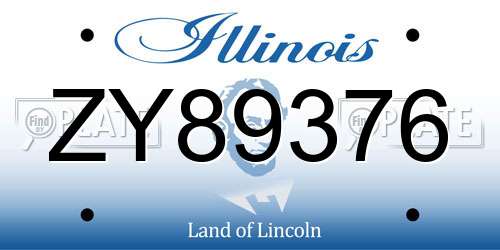 ZY89376 Illinois License Plate