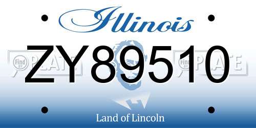 ZY89510 Illinois License Plate