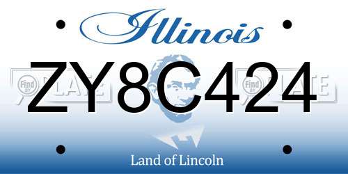 ZY8C424 Illinois License Plate