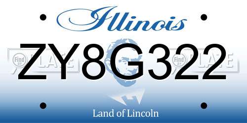ZY8G322 Illinois License Plate