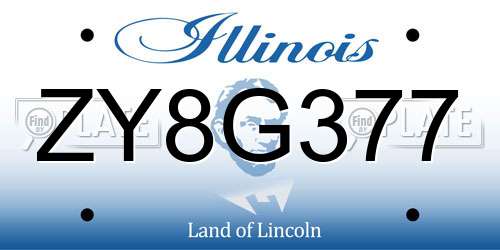 ZY8G377 Illinois License Plate