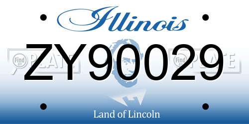 ZY90029 Illinois License Plate