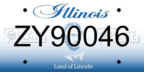 ZY90046 Illinois License Plate
