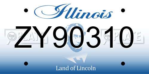 ZY90310 Illinois License Plate