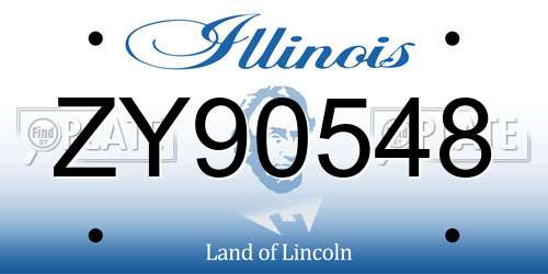 ZY90548 Illinois License Plate
