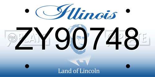 ZY90748 Illinois License Plate