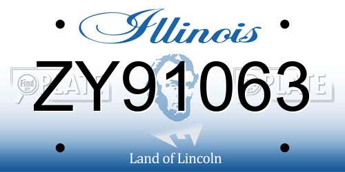 ZY91063 Illinois License Plate