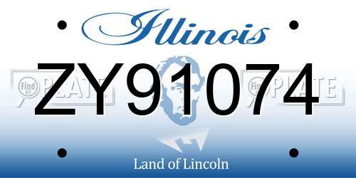 ZY91074 Illinois License Plate