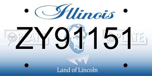 ZY91151 Illinois License Plate