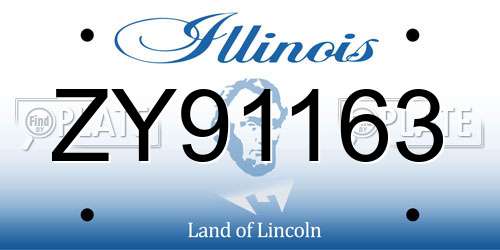 ZY91163 Illinois License Plate