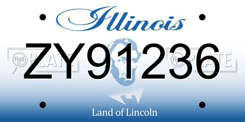 ZY91236 Illinois License Plate