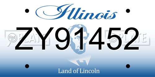 ZY91452 Illinois License Plate