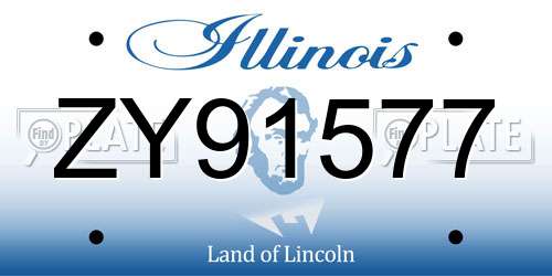 ZY91577 Illinois License Plate