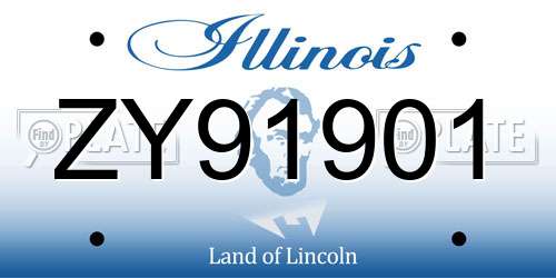 ZY91901 Illinois License Plate