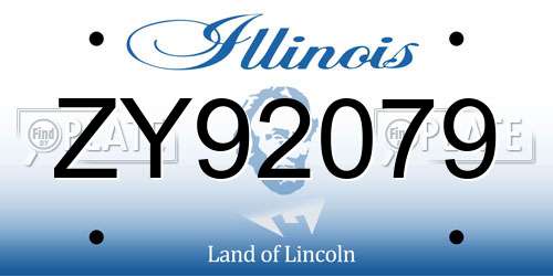 ZY92079 Illinois License Plate