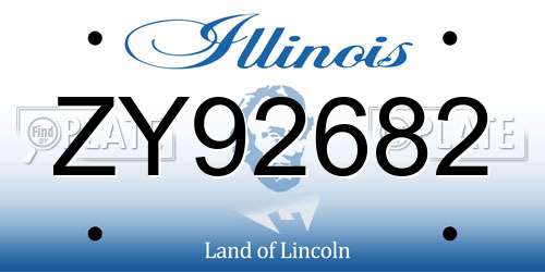 ZY92682 Illinois License Plate