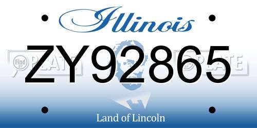 ZY92865 Illinois License Plate