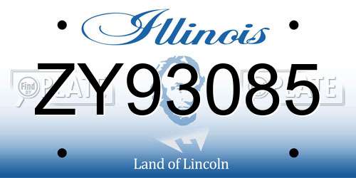ZY93085 Illinois License Plate