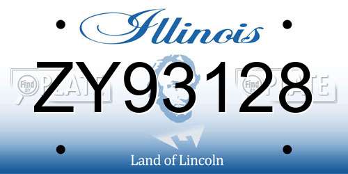 ZY93128 Illinois License Plate