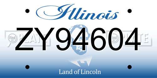 ZY94604 Illinois License Plate