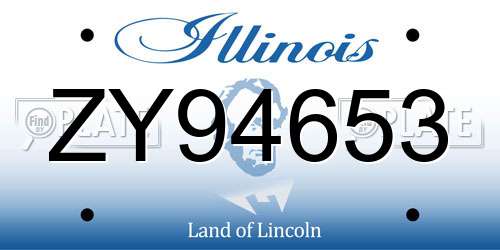 ZY94653 Illinois License Plate