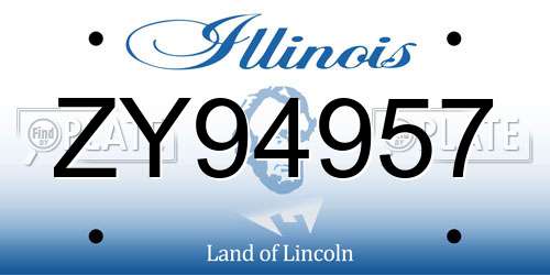 ZY94957 Illinois License Plate