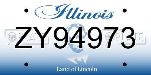 ZY94973 Illinois License Plate