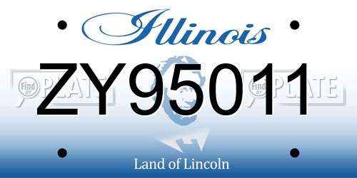 ZY95011 Illinois License Plate