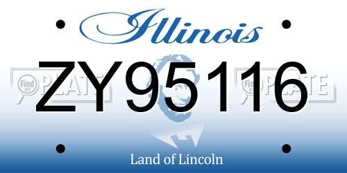 ZY95116 Illinois License Plate
