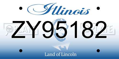 ZY95182 Illinois License Plate