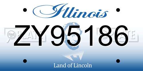 ZY95186 Illinois License Plate