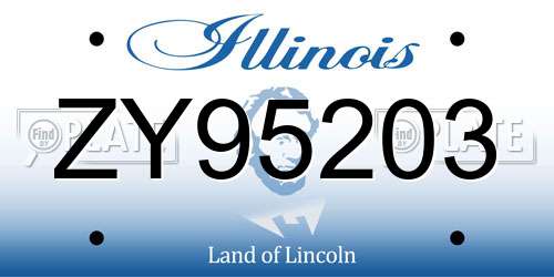 ZY95203 Illinois License Plate