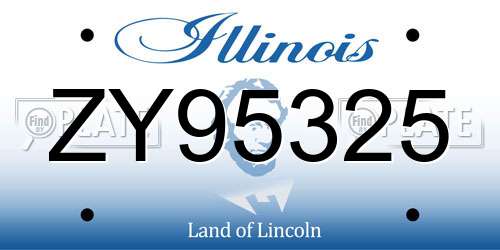ZY95325 Illinois License Plate