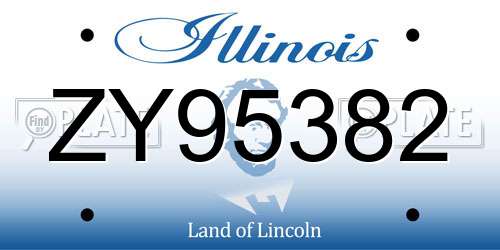 ZY95382 Illinois License Plate