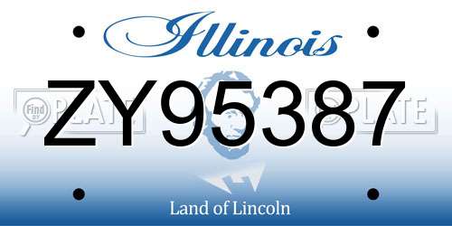 ZY95387 Illinois License Plate