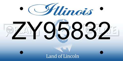ZY95832 Illinois License Plate