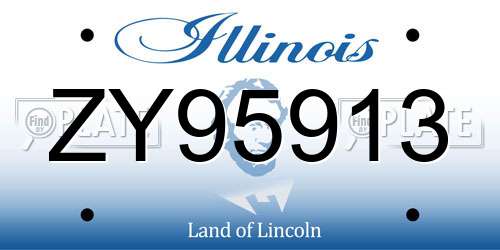 ZY95913 Illinois License Plate