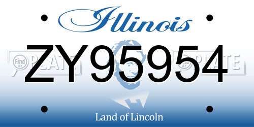 ZY95954 Illinois License Plate