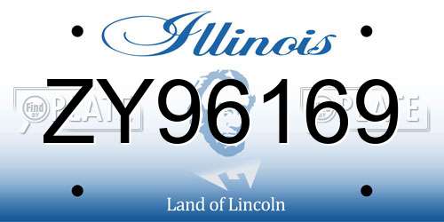 ZY96169 Illinois License Plate
