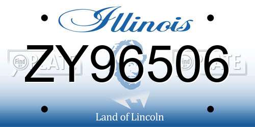 ZY96506 Illinois License Plate