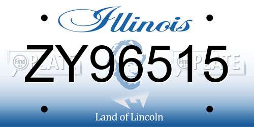 ZY96515 Illinois License Plate
