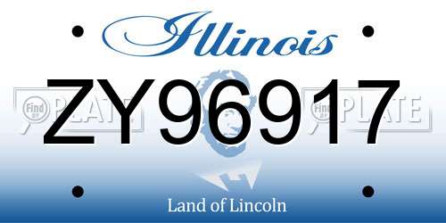ZY96917 Illinois License Plate