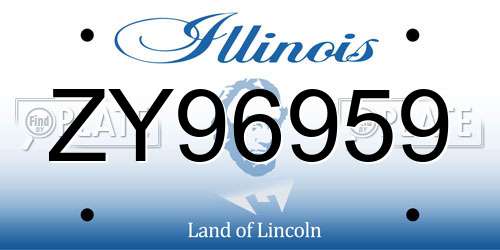 ZY96959 Illinois License Plate