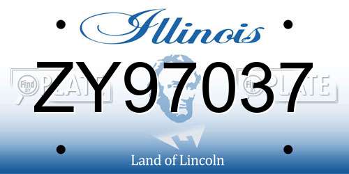 ZY97037 Illinois License Plate