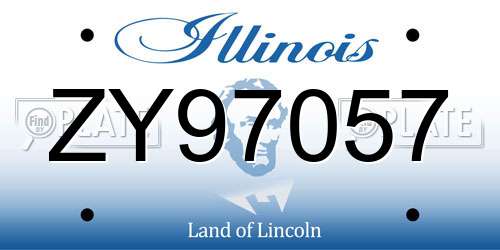 ZY97057 Illinois License Plate