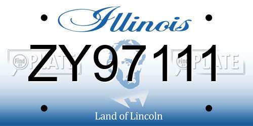 ZY97111 Illinois License Plate