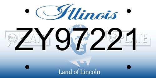 ZY97221 Illinois License Plate