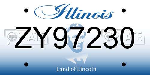 ZY97230 Illinois License Plate