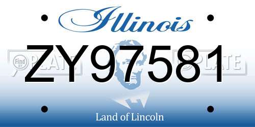 ZY97581 Illinois License Plate