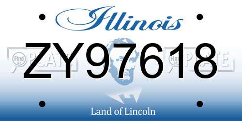 ZY97618 Illinois License Plate